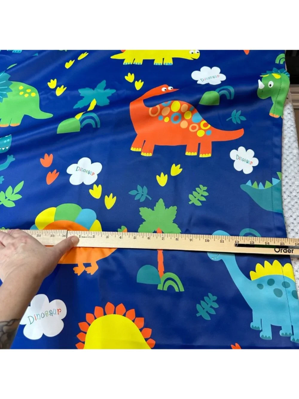 Dinosaur Curtain Panel Kids Navy Blue Window Drapes Polyester 1 Panel